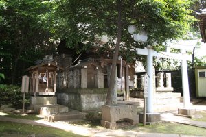 向かって右前から見た疣天神社の全景