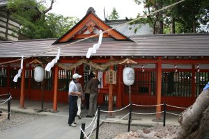 この夫婦欅の後ろの境内にいぼ石があります