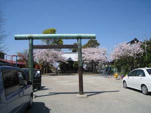 西方向から眺めた戸田八幡神社